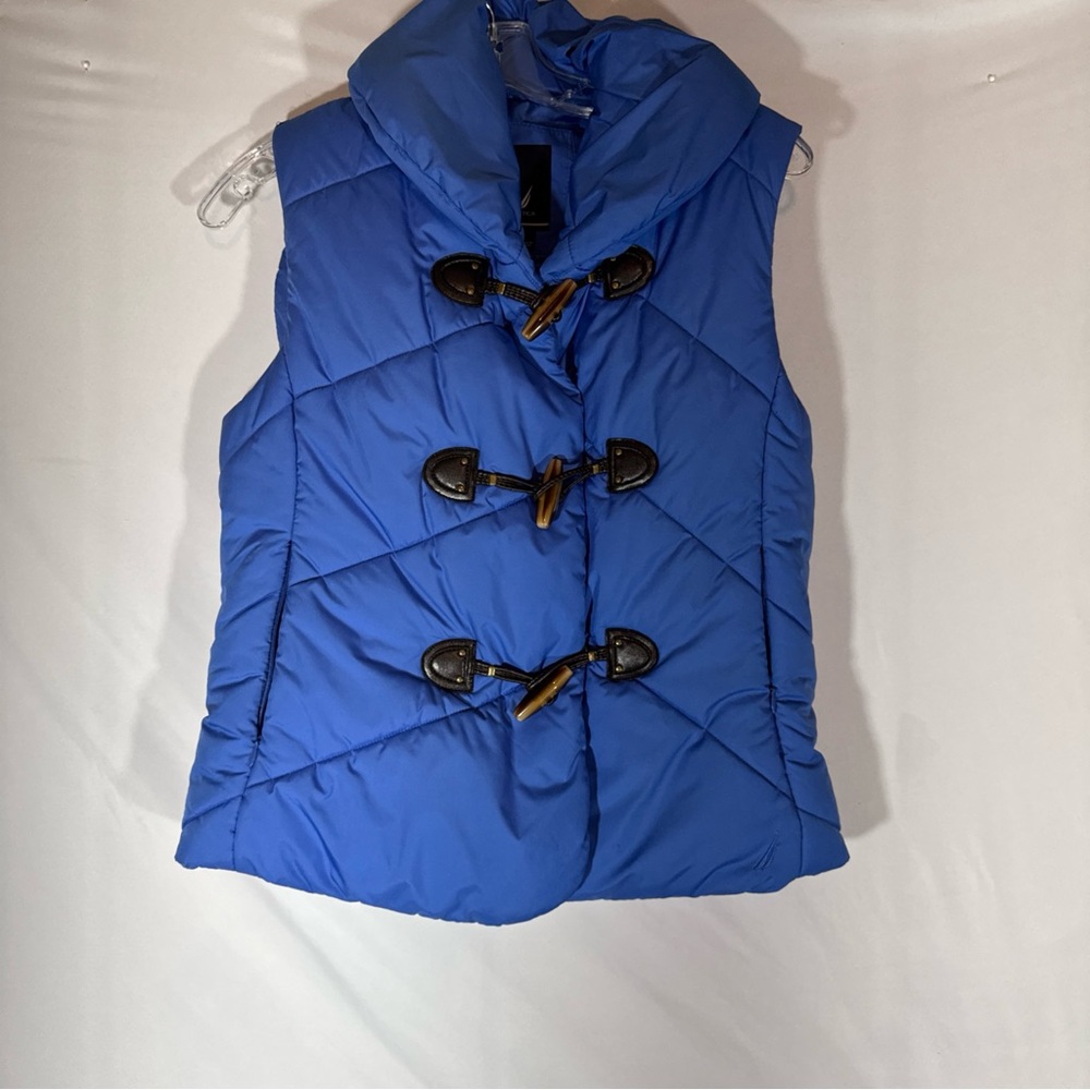 Nautica Royal Blue Quilted Vest with Toggle Closures